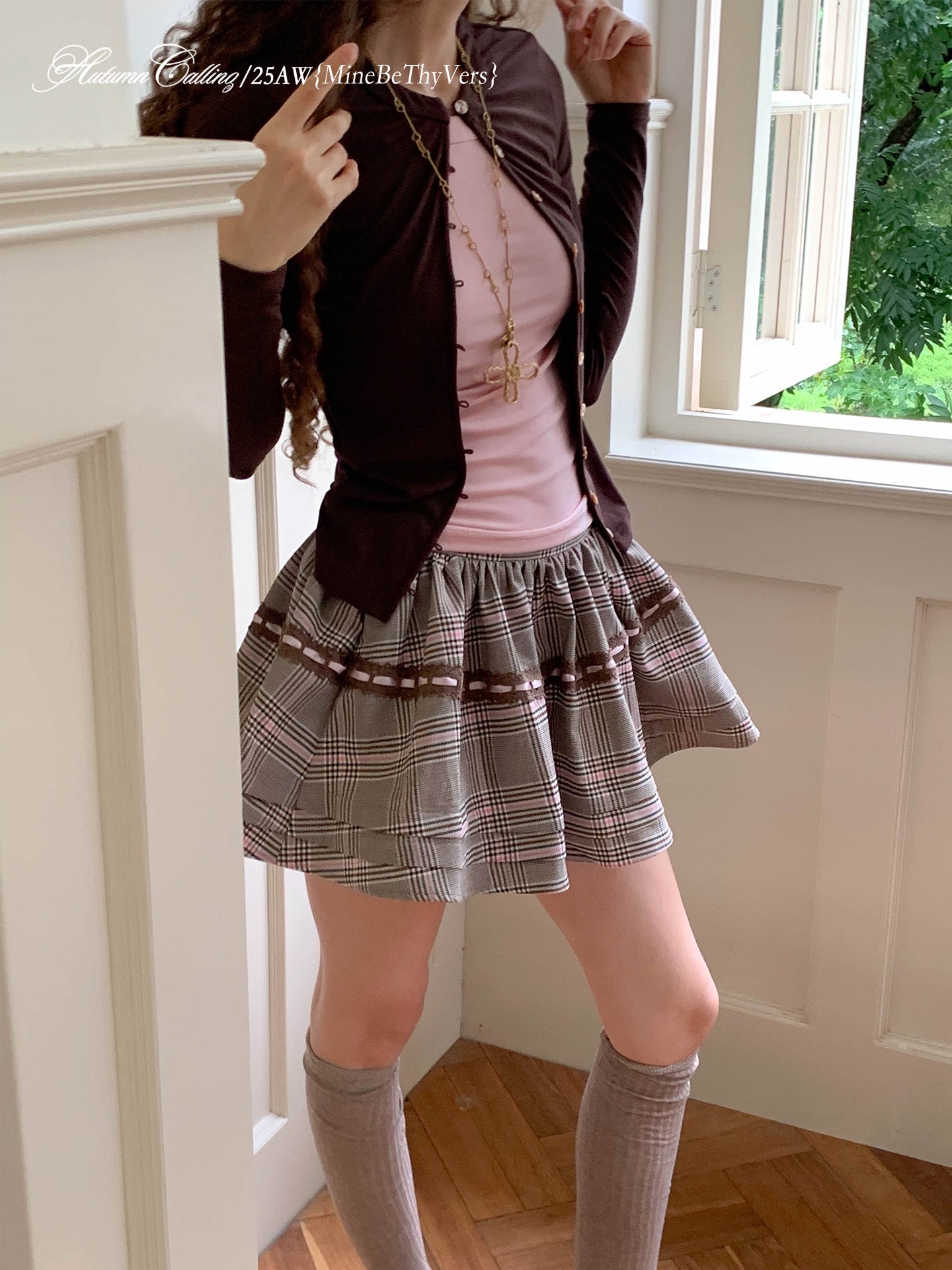 BROWN LACE UP TUTU SKIRT