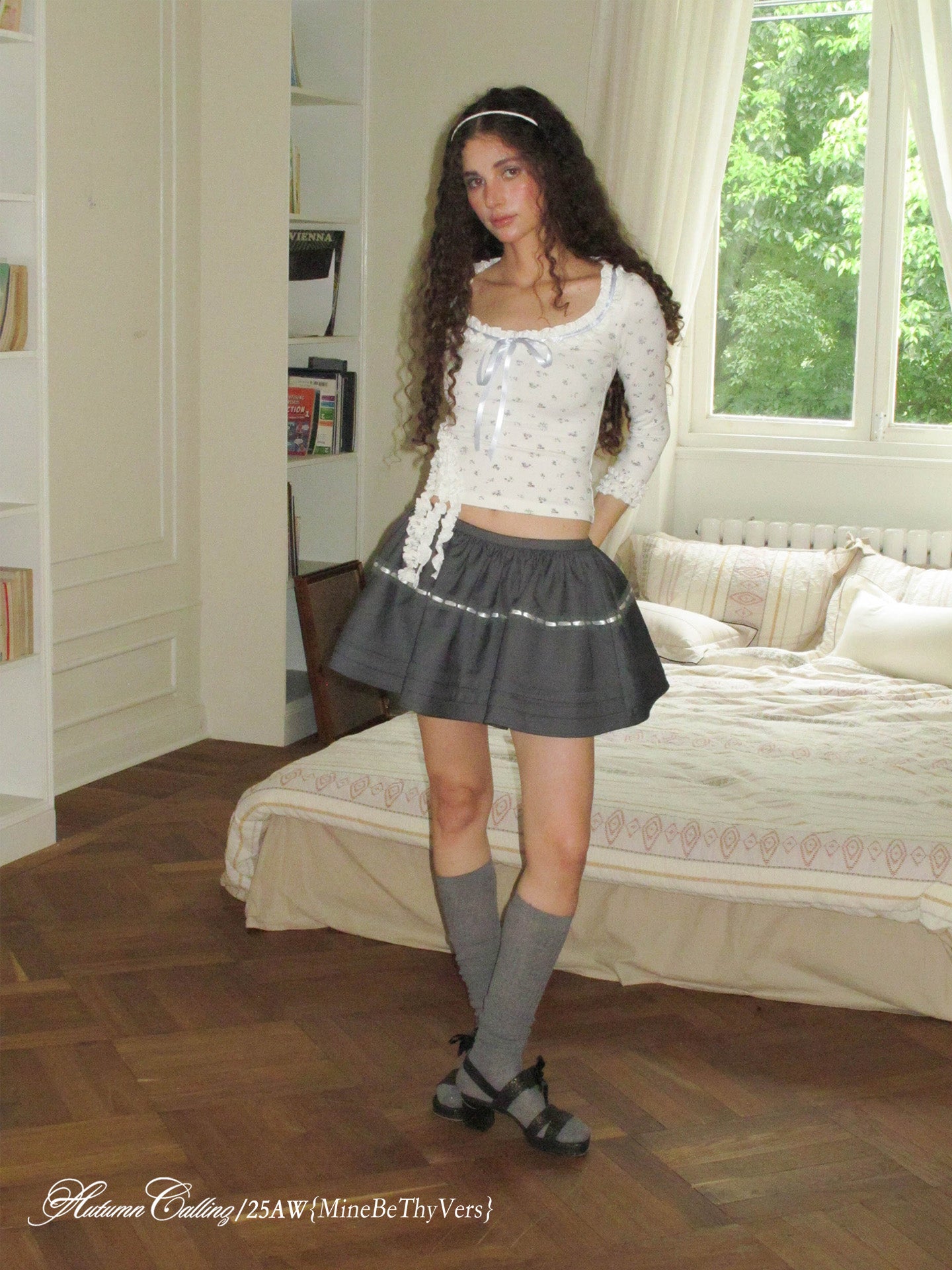 GRAY LACE UP TUTU SKIRT