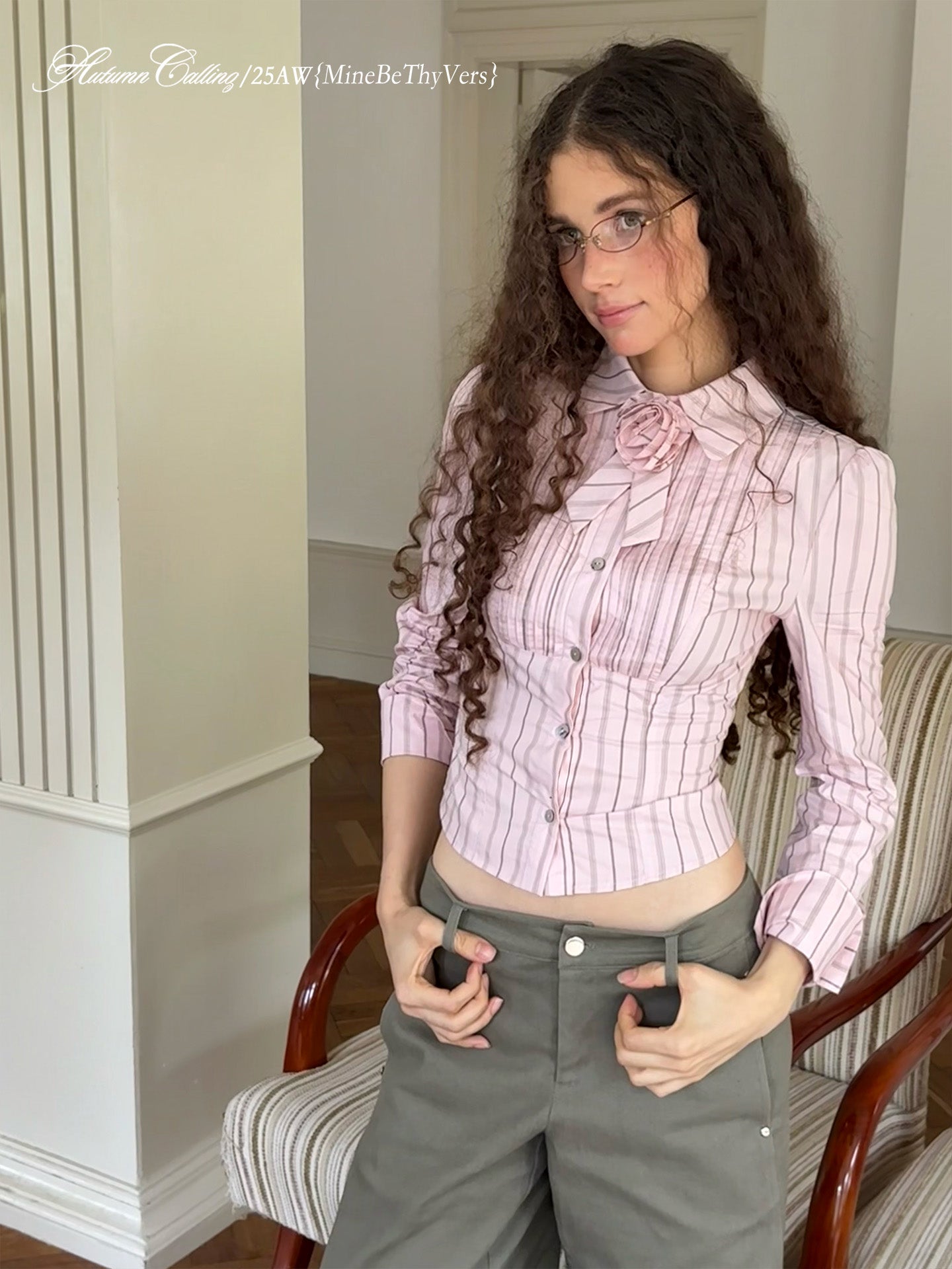 FLORAL PATCHED STRIPED SHIRT