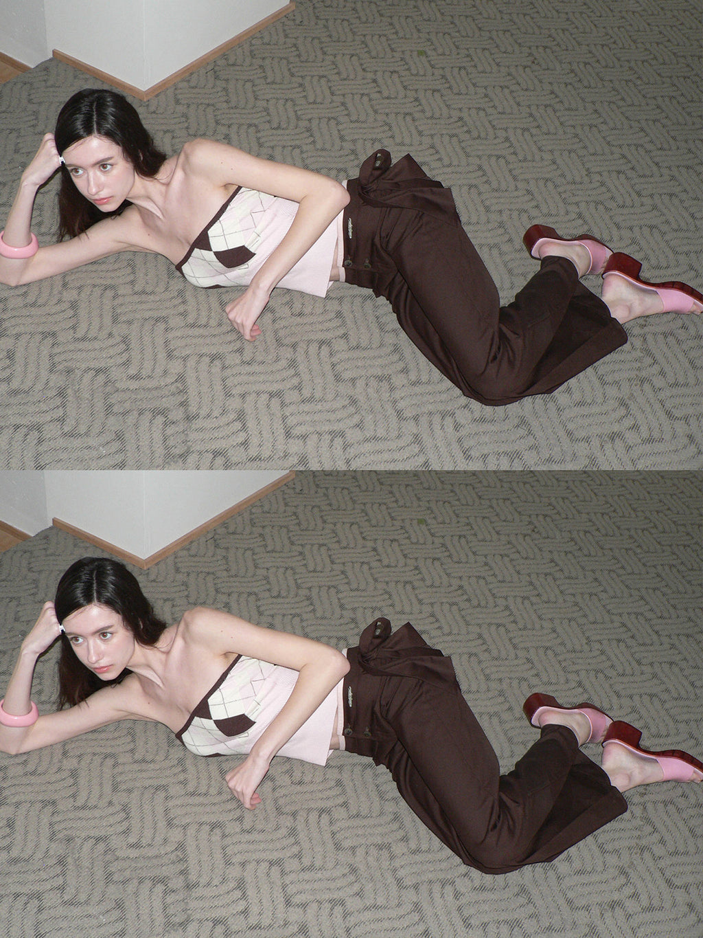 FLARED SELF-TIE BOW BELT PANTS