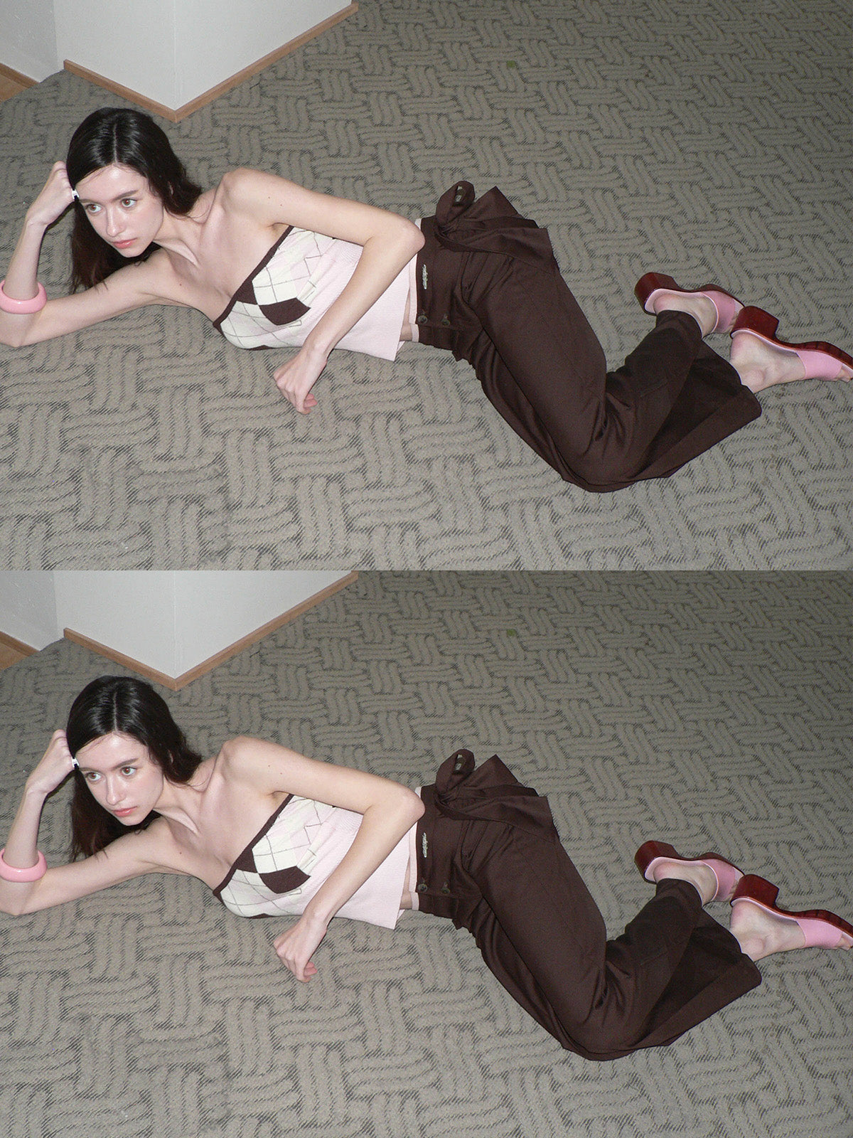 FLARED SELF-TIE BOW BELT PANTS