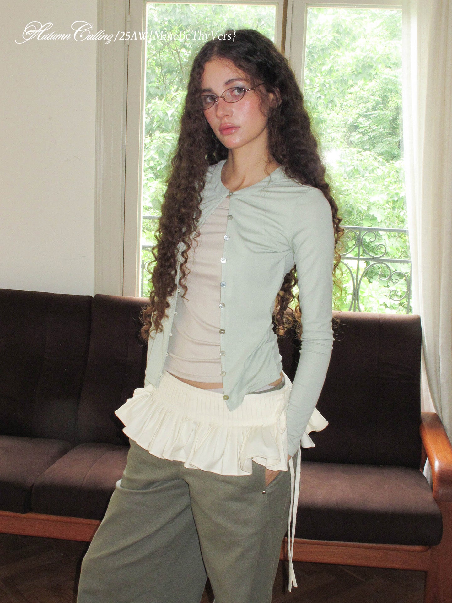 GREEN TWO-IN-ONE TOP