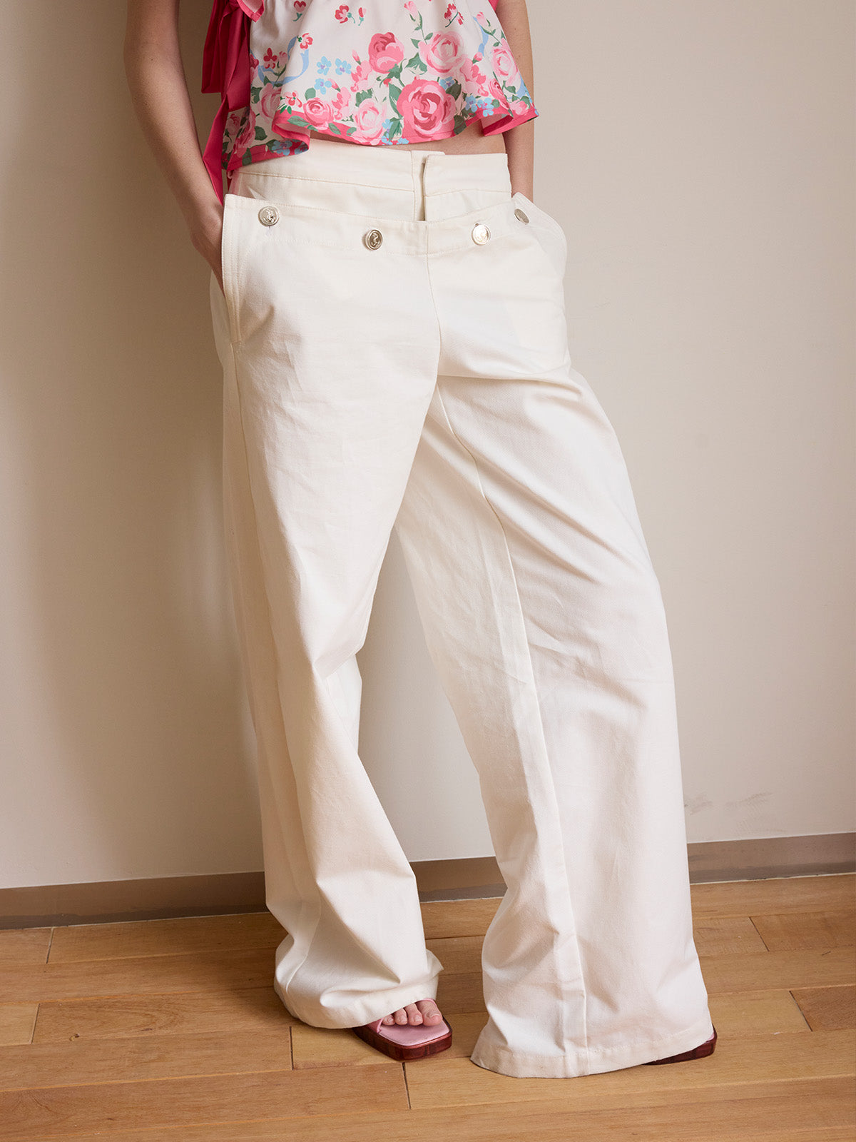 NAUTICAL-STYLE WIDE LEG PANTS