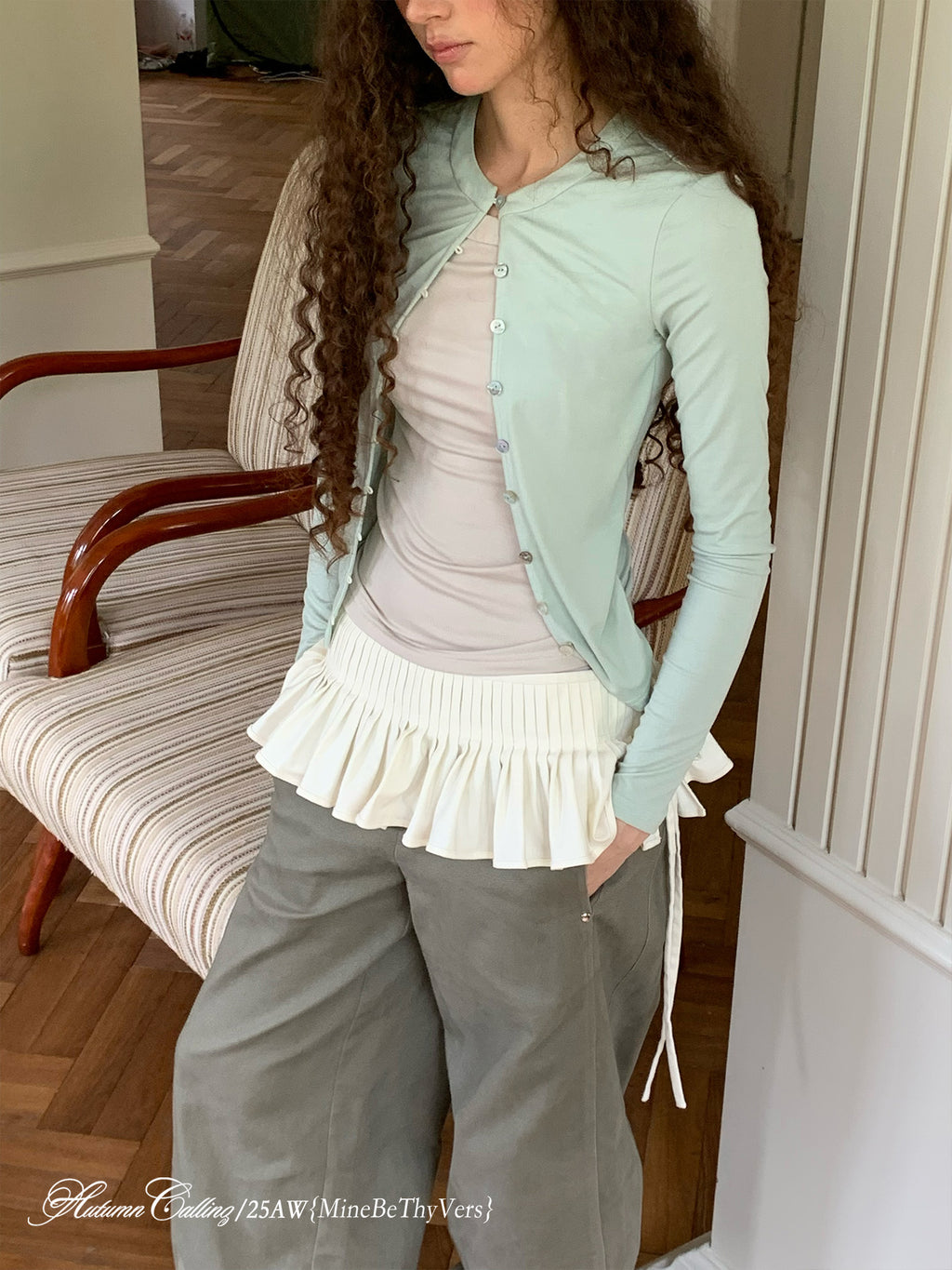 GREEN TWO-IN-ONE TOP